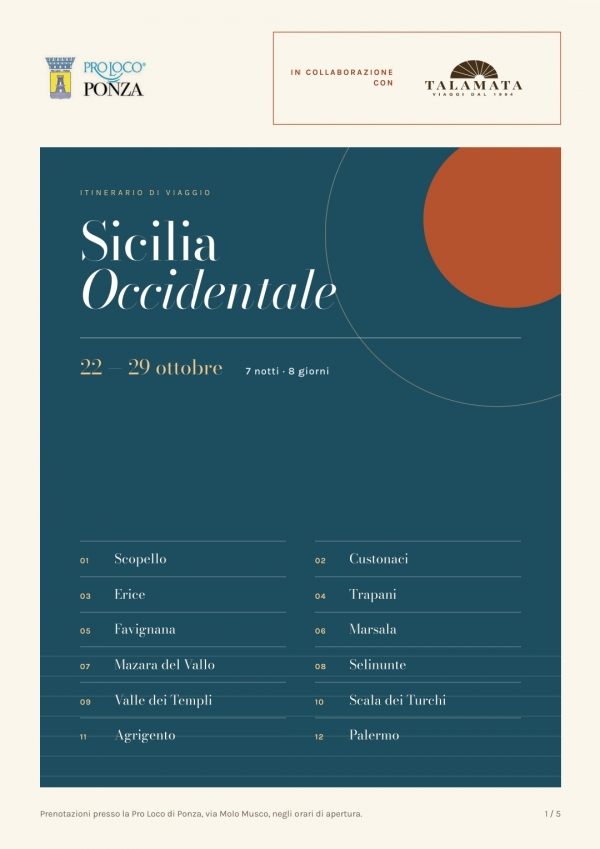VIAGGIO SOCIALE SICILIA ORIENTALE DAL 22 AL 29 OTTOBRE 2026